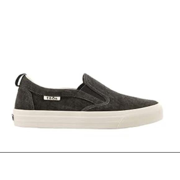 Taos Rubber Sole Canvas Sneakers •Women 8• Casual Slip On Shoes Charcoal WORN 1x - Picture 1 of 12